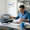 Un garagiste qui modernise la gestion de ses dossiers clients en passant des archives papier à un système numérique.