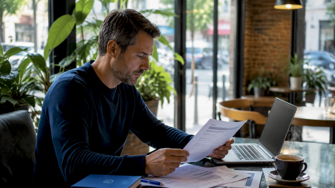 Expert-comptable indépendant, spécialisé dans la gestion des factures, travaillant en cabinet.