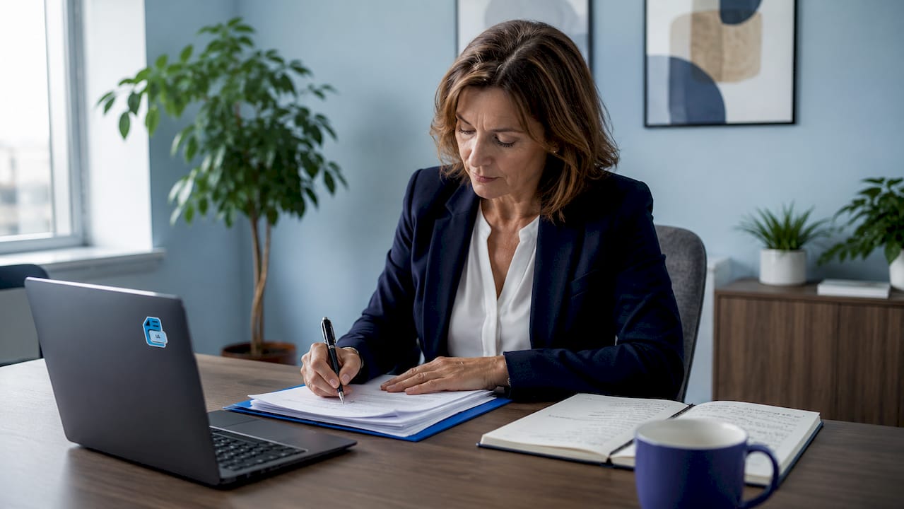 Un responsable examine les dossiers de sinistre pour s'assurer que toutes les pièces sont conformes et que la demande peut être validée.