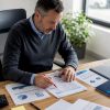 Un responsable financier en train d’analyser les résultats du mois
