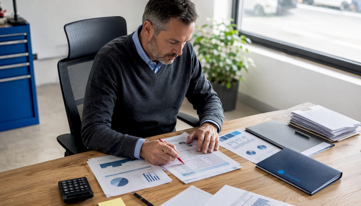 Un responsable financier en train d’analyser les résultats du mois