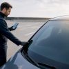 Technicien effectuant une intervention mobile sur vitrage