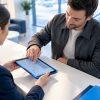 Client approuvant un devis électronique en atelier
