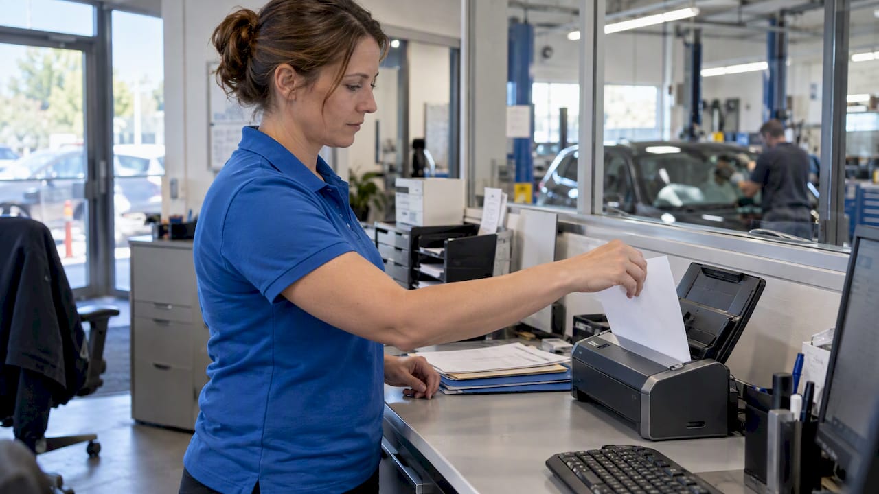 Scanner un document dans un garage